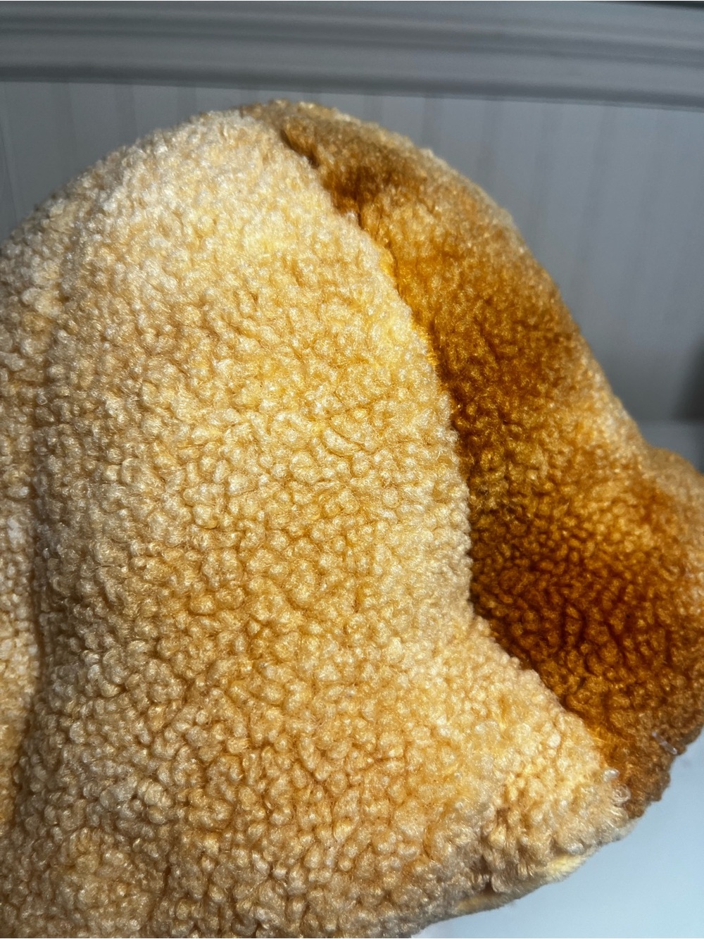 Plush Mushroom Decor Cottagecore Sherpa Corduroy Yellow Gold Toadstool Pillow - Picture 13 of 13
